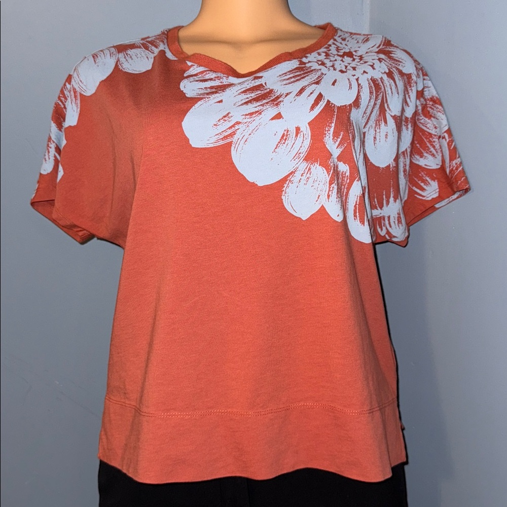 Anthropologie Floral Graphic Crop Tee – Size XS